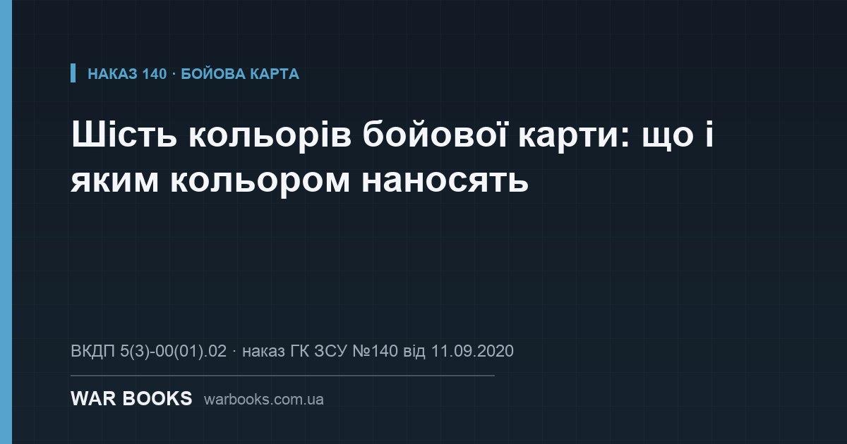 Шість кольорів бойової карти: що і яким кольором наносять