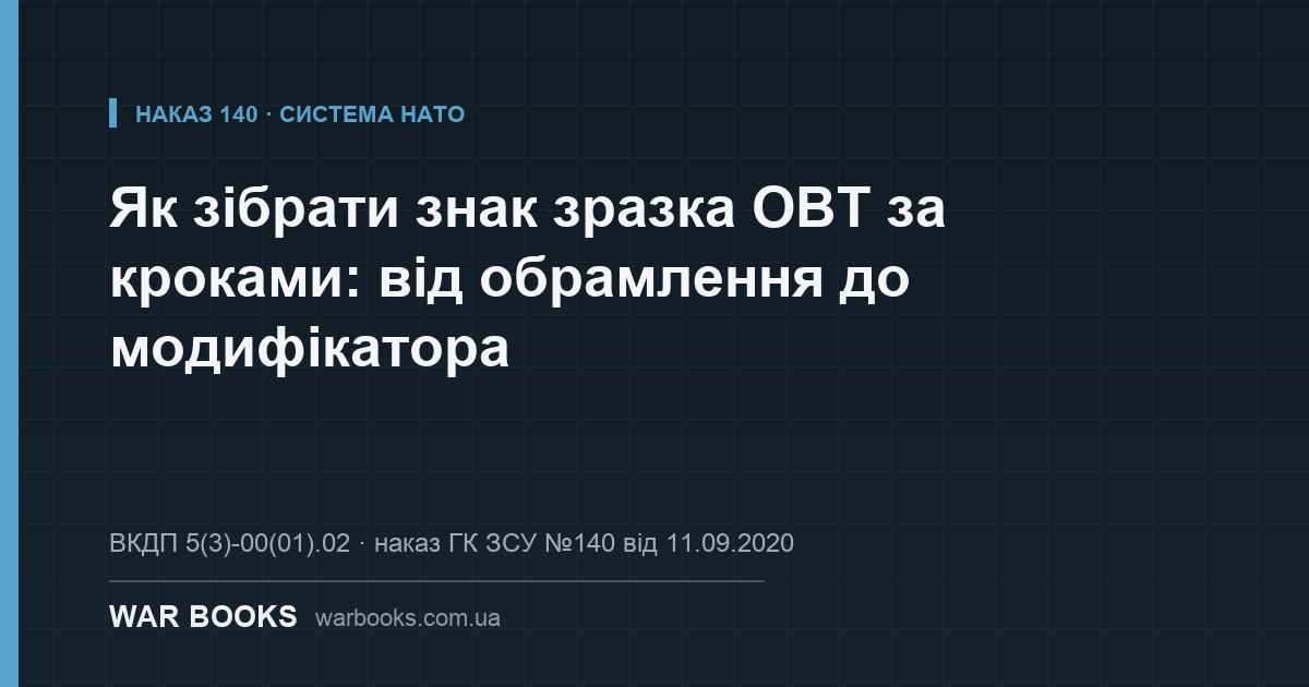 Як зібрати знак зразка ОВТ за кроками: від обрамлення до модифікатора