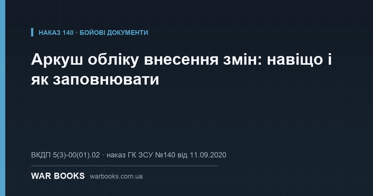 Аркуш обліку внесення змін: навіщо і як заповнювати