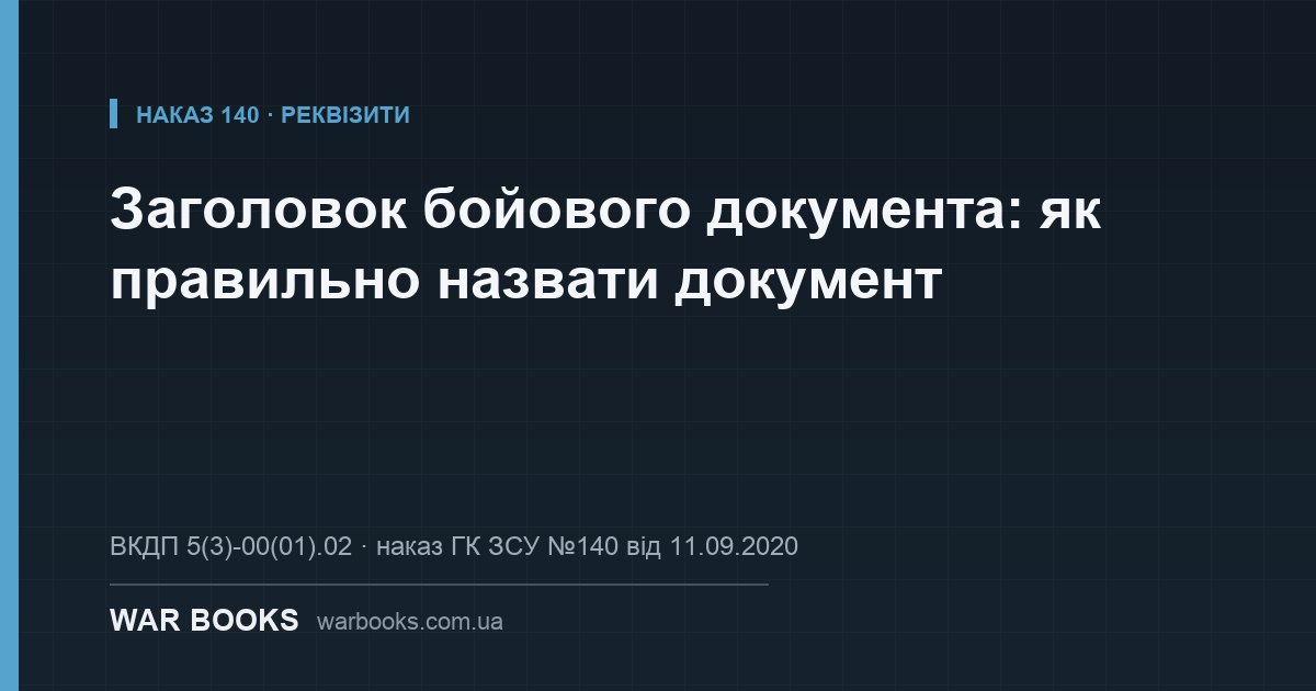 Заголовок бойового документа: як правильно назвати документ