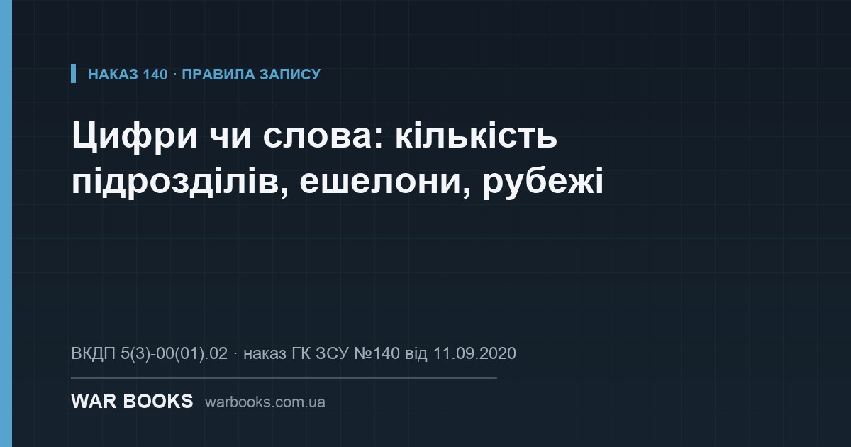 Цифри чи слова: кількість підрозділів, ешелони, рубежі