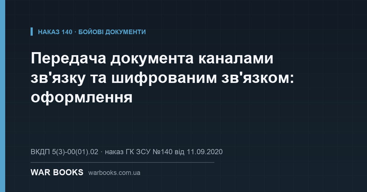 Передача документа каналами зв'язку та шифрованим зв'язком: оформлення