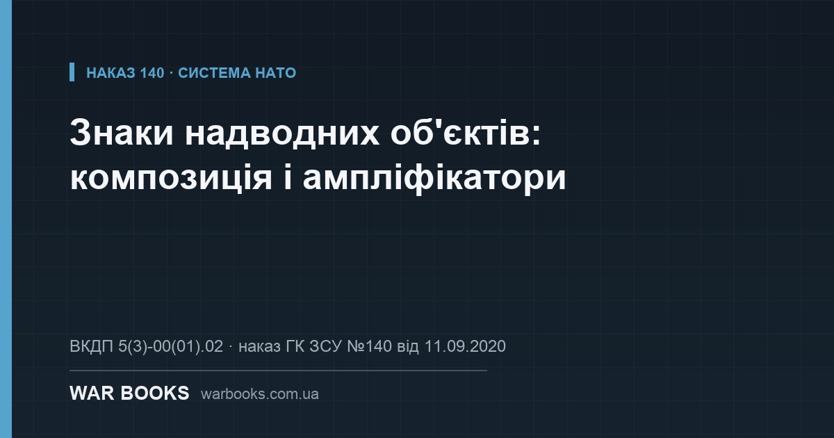 Знаки надводних об'єктів: композиція і ампліфікатори