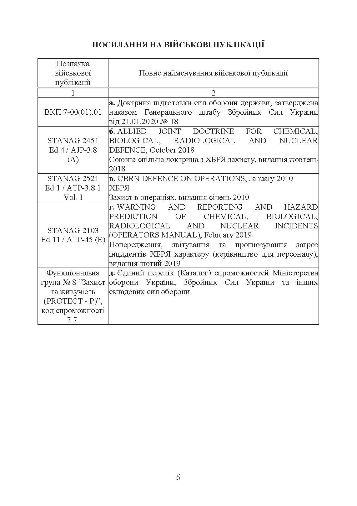 Доктрина з хімічного, біологічного, радіологічного та ядерного захисту. . 