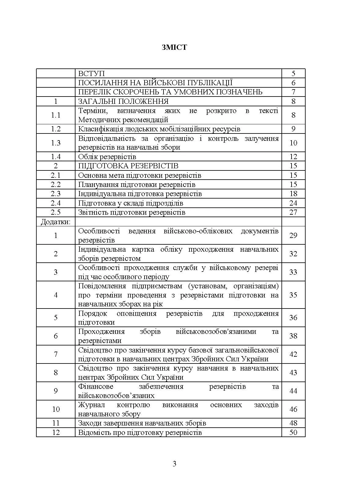 Організація та проведення підготовки резервістів в органах військового управління та військових частинах Збройних Сил України.