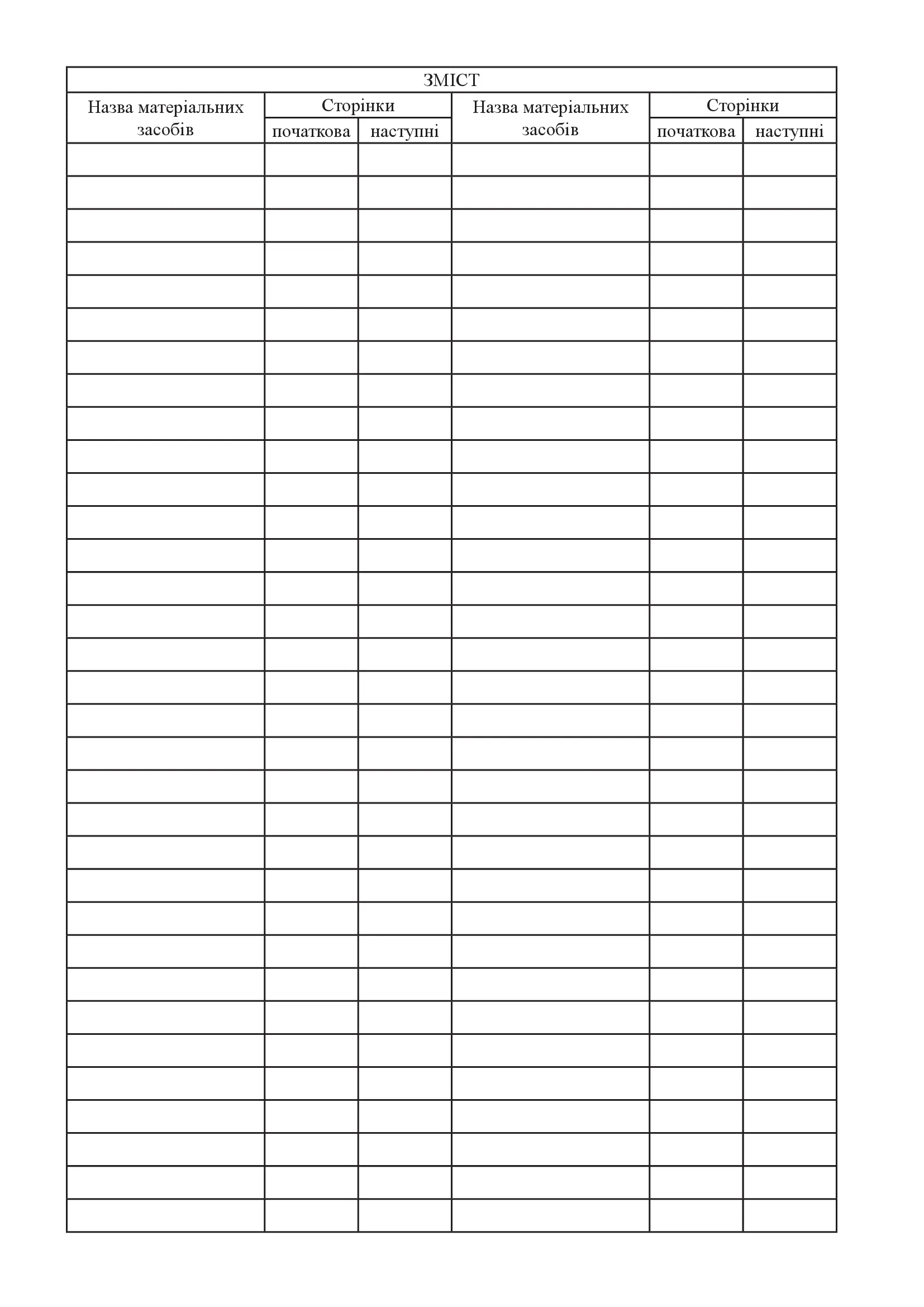 Книга обліку наявності та руху матеріальних засобів