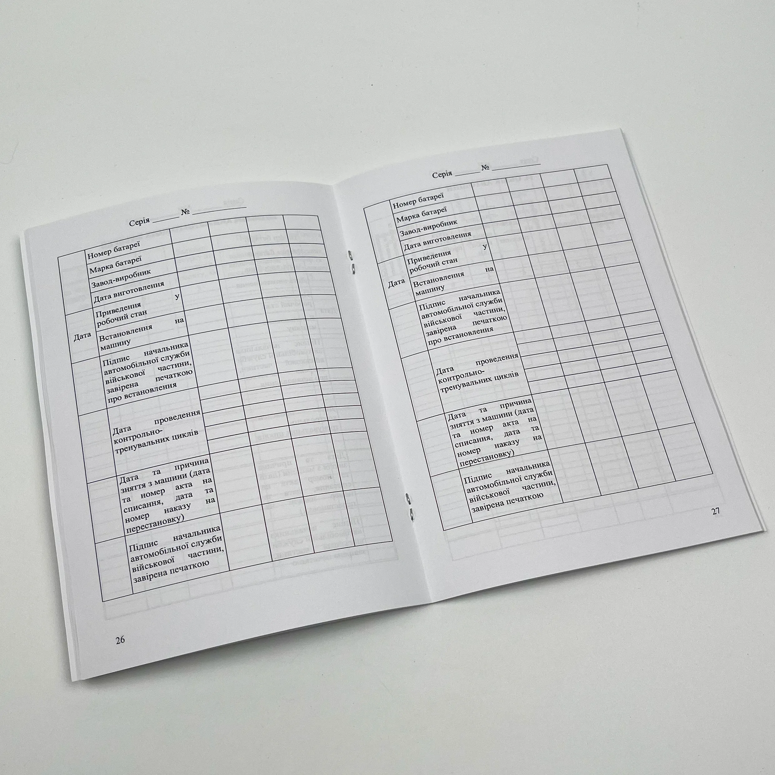 Паспорт (формуляр) машини (ЗСУ)