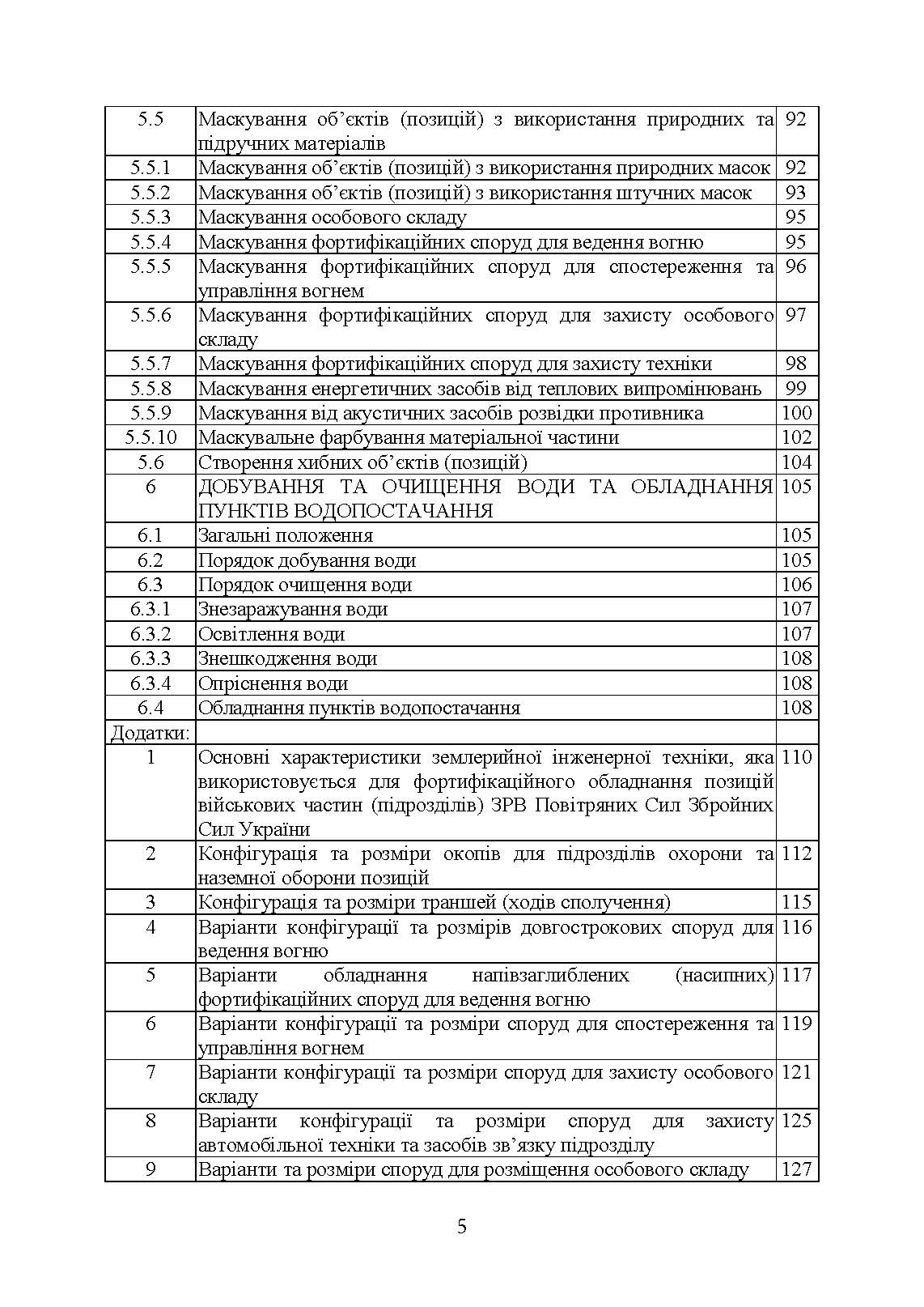 Порядок інженерного обладнання позицій підрозділів зенітних ракетних військ Повітряних сил Збройних Сил України. . 