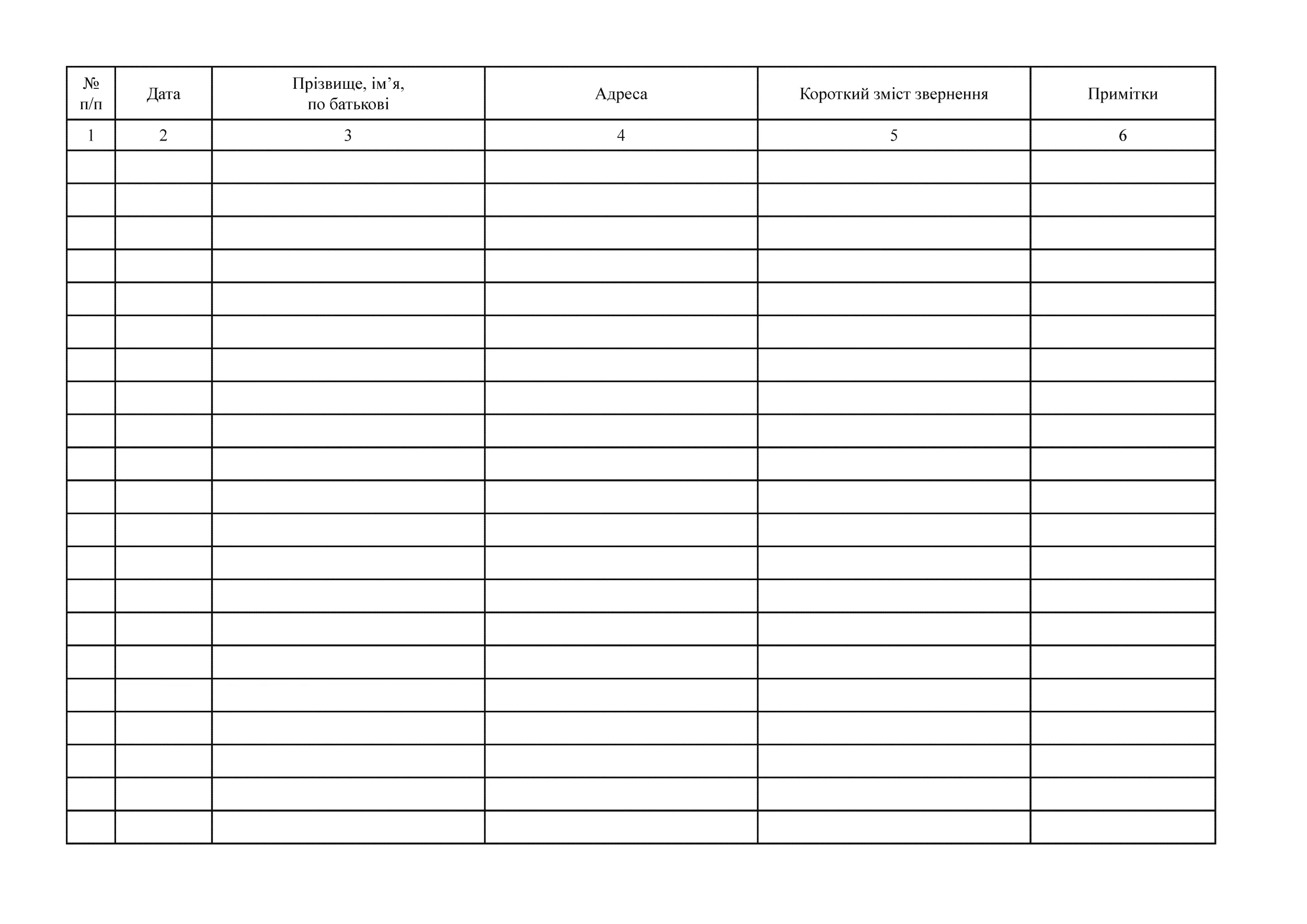 Журнал звернень громадян