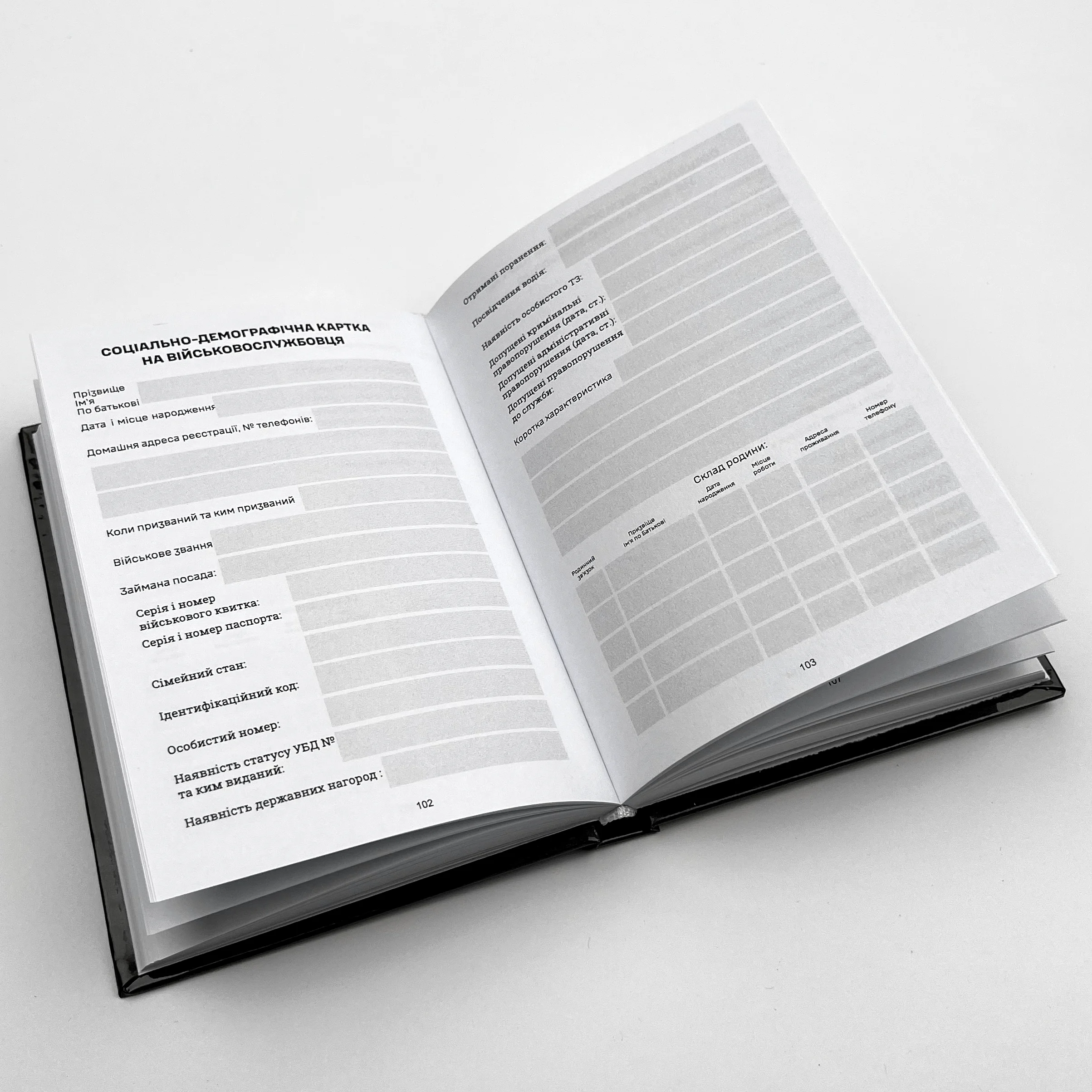 Соціально-демографічні картки військовослужбовців. . 
