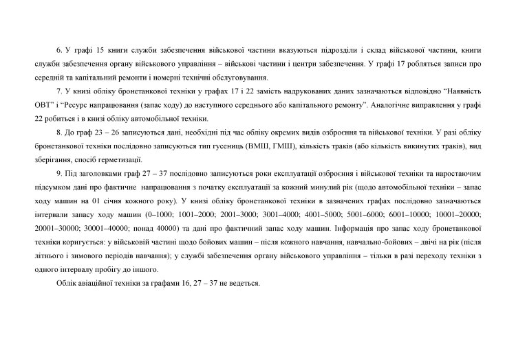 Книга обліку озброєння військової техніки та іншого військового майна за номерами і технічним станом, додаток 48 (додаток 49)