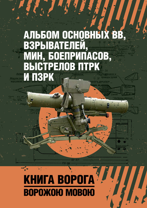 Альбом основных ВВ, взрывателей, мин, боеприпасов, выстрелов ПТРК и ПЗРК. Книга ворога, ворожою мовою. . 