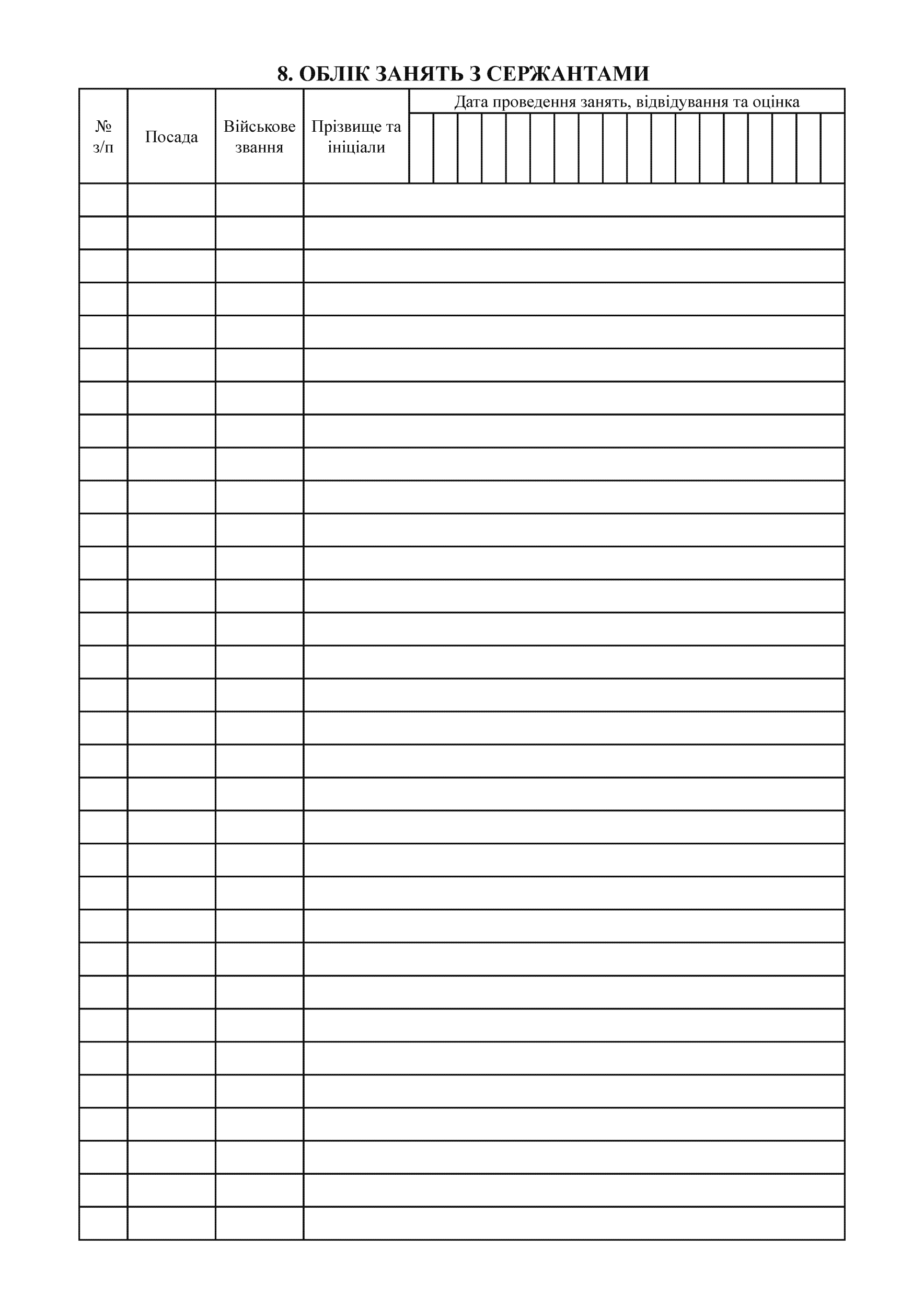 Журнал обліку бойової підготовки роти. . 