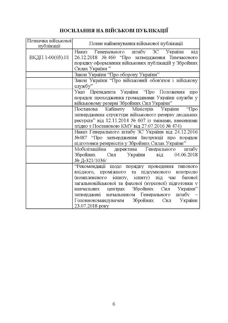 Організація та проведення підготовки резервістів в органах військового управління та військових частинах Збройних Сил України.