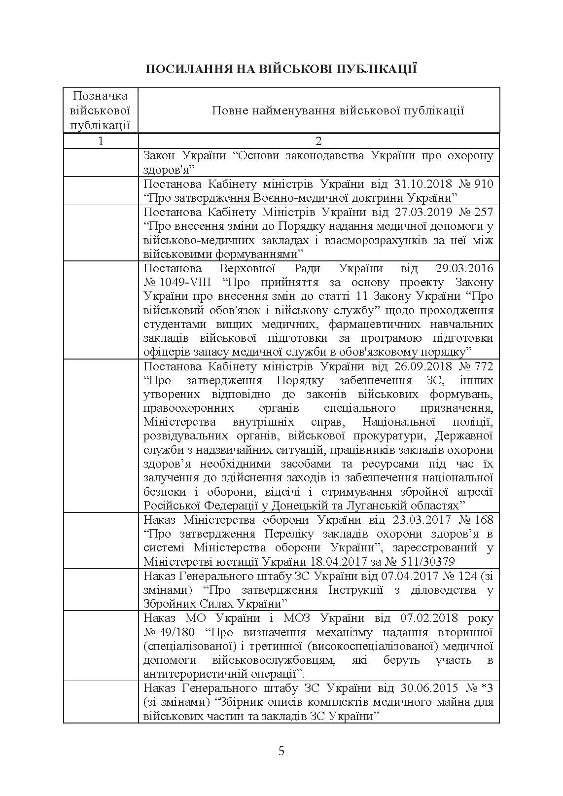 Доктрина З військової охорони здоровя. . 