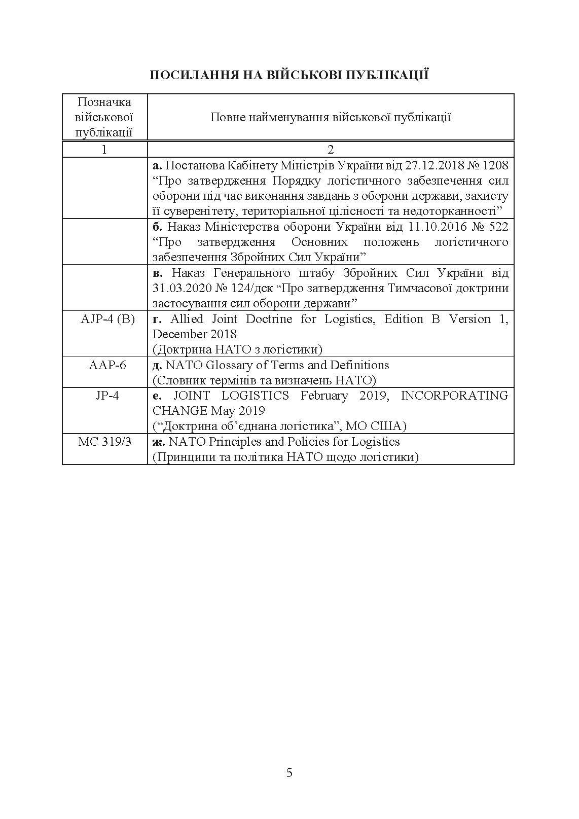 Доктрина «Об’єднана логістика». . 