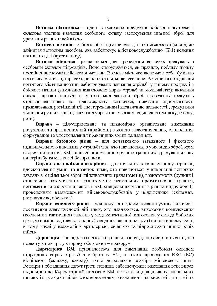 Вогнева підготовка. Методика підготовки та проведення занять