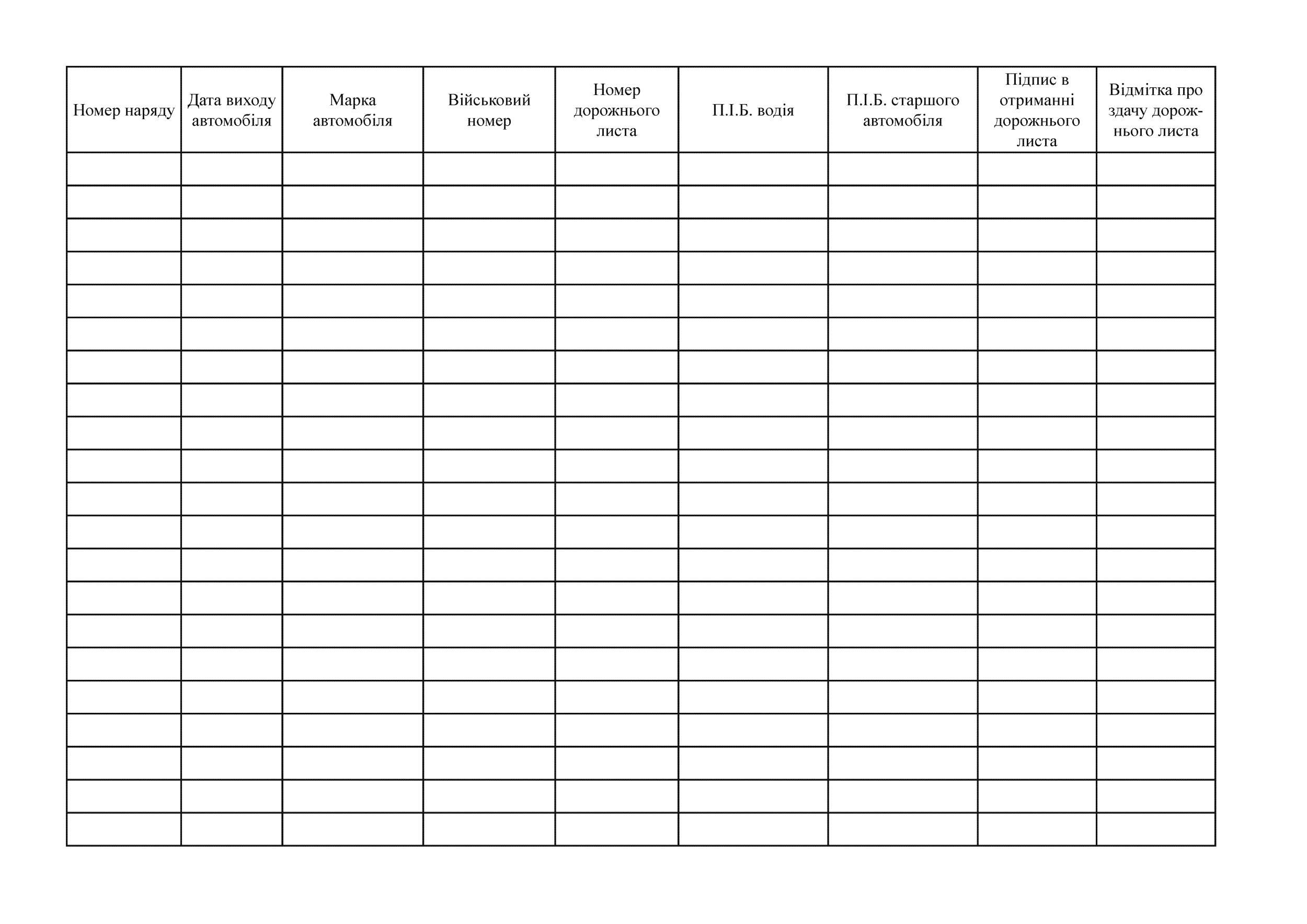Книга реєстрації та видачі дорожніх листів автомобільної техніки. . 
