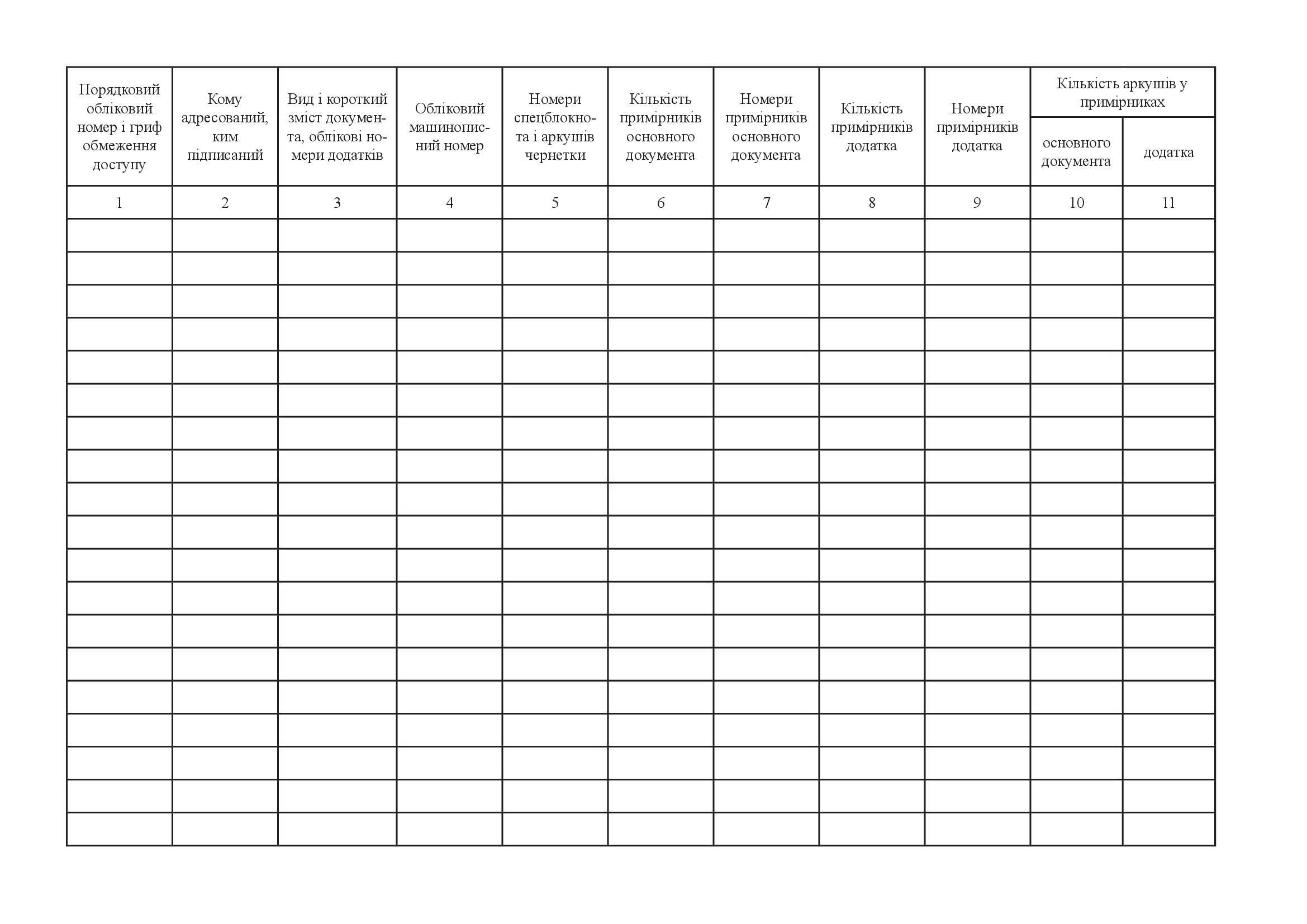 Журнал обліку вихідних та внутрішніх документів (форма 45)