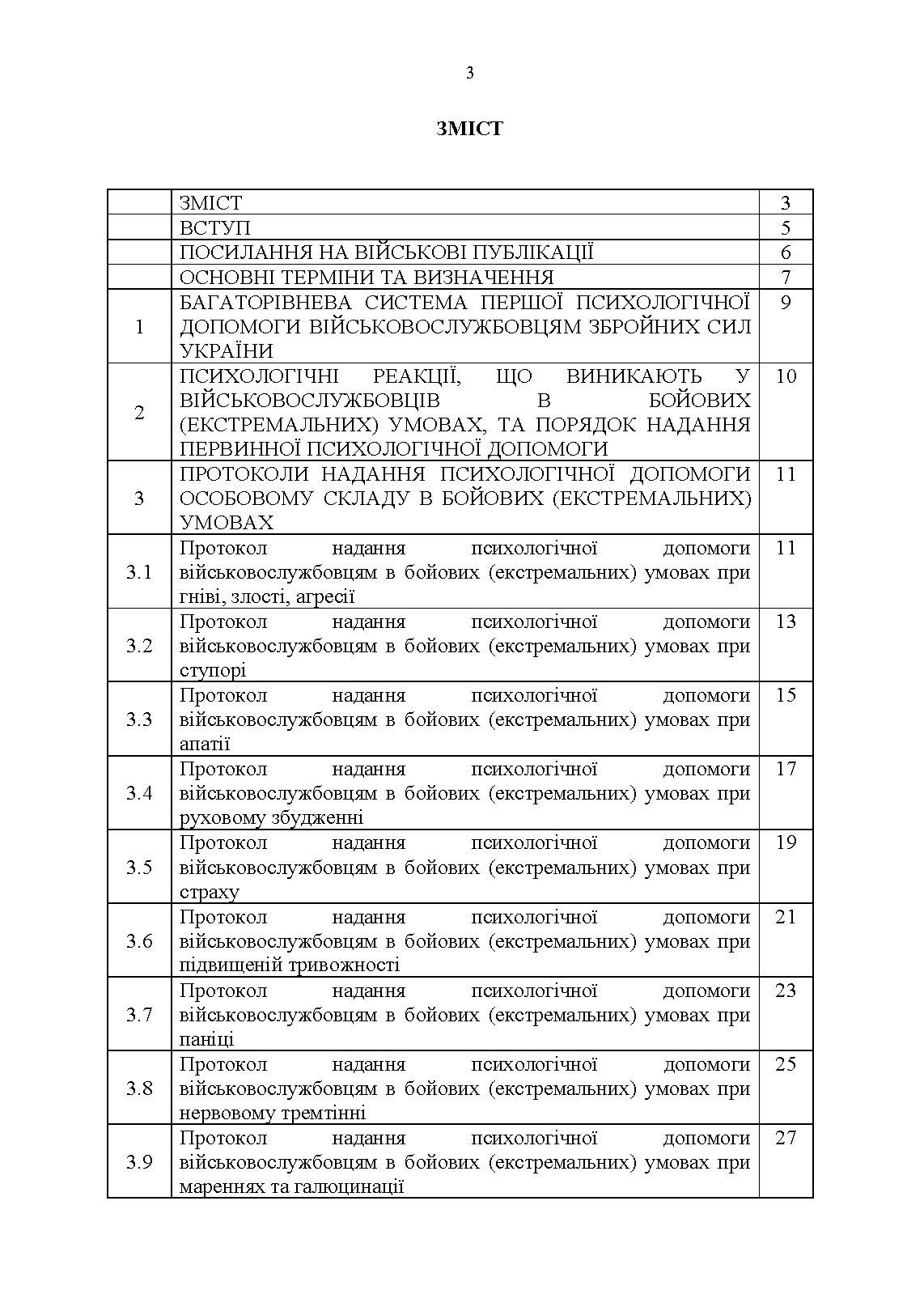 Протоколи надання психологічної допомоги військовослужбовцям Збройних Сил України в бойових (екстремальних) умовах. Інструкція. . 