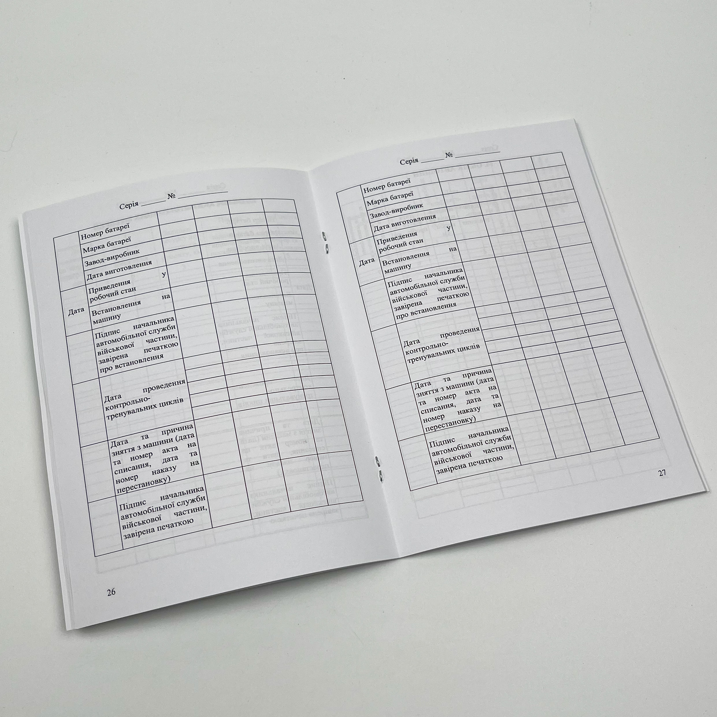 Паспорт (формуляр) машини (ЗСУ). . 