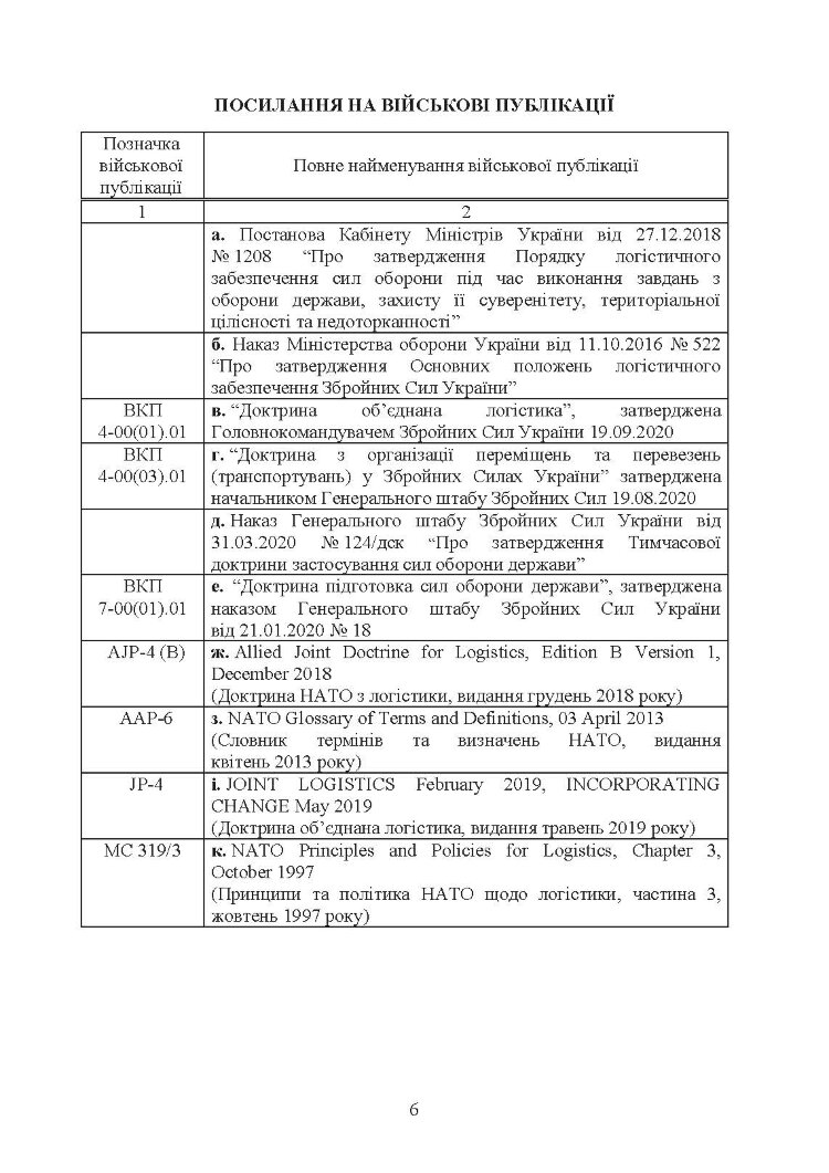 Доктрина «Забезпечення матеріально-технічними засобами, роботами та послугами»