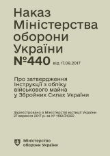 Наказ МОУ № 440 — Інструкція з обліку військового майна у ЗСУ
