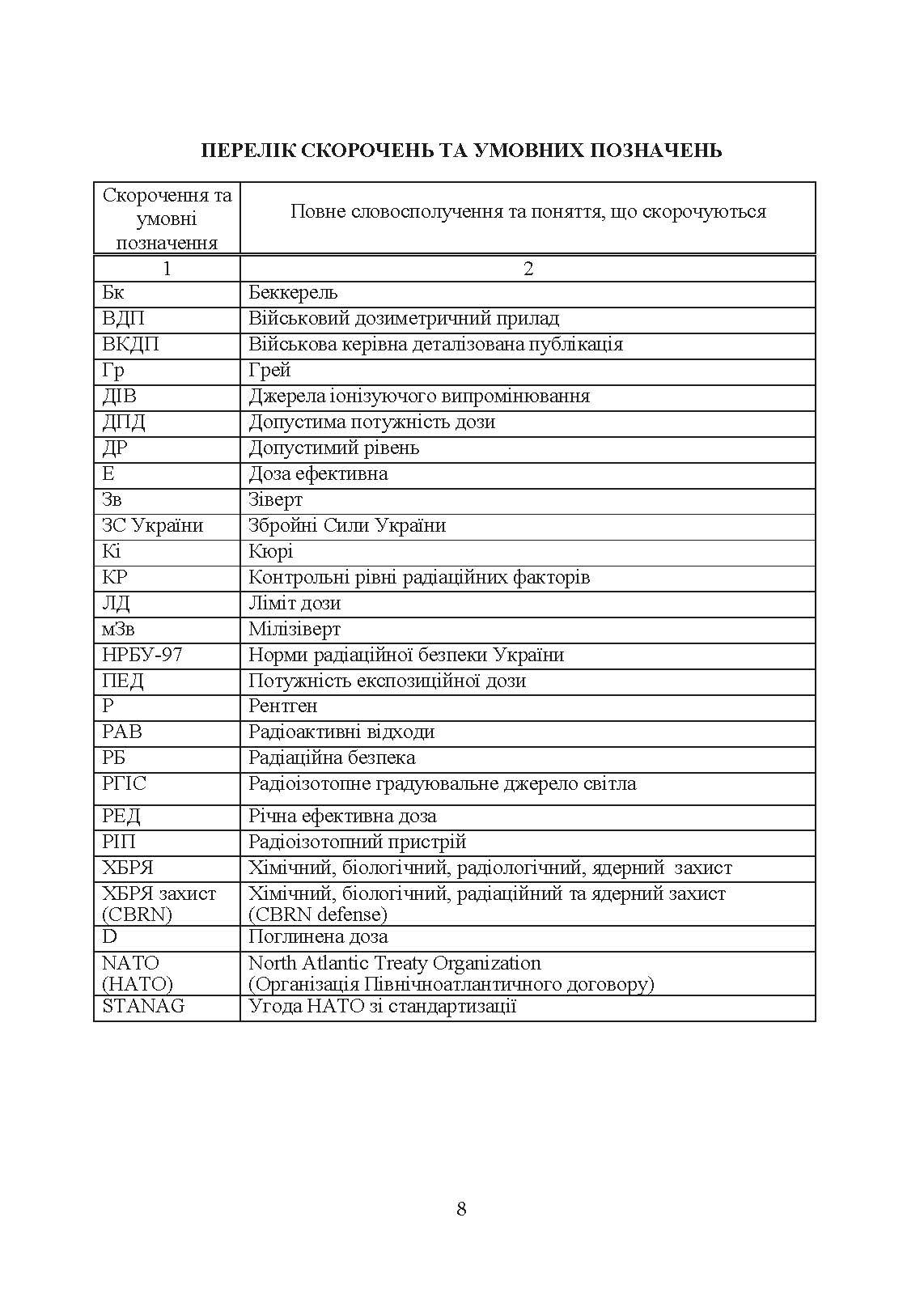 Порядок організації радіаційної безпеки у Збройних Силах України. Настанова. . 