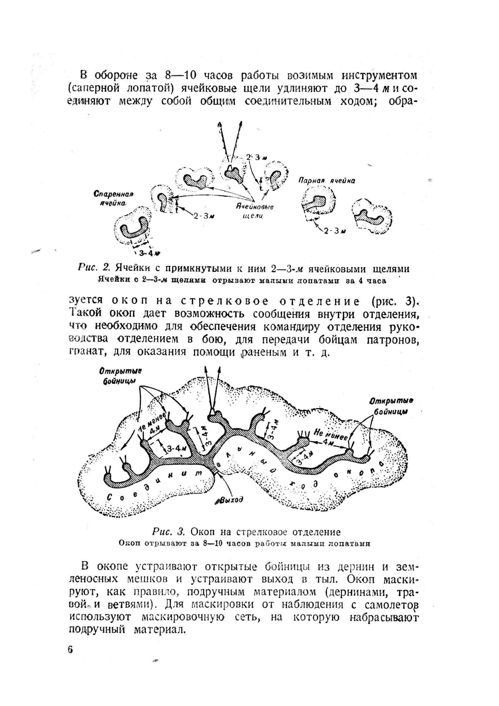 Развитие и оборудование окопов. . 