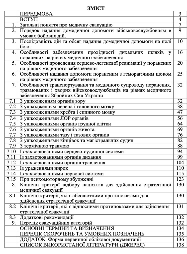 Клінічні аспекти медичної евакуації у ЗСУ — Методичні рекомендації