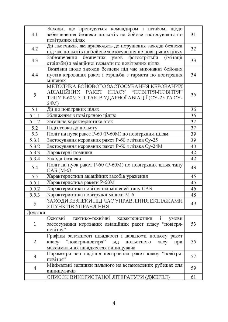 Забезпечення безпеки застосування авіаційних засобів ураження по повітряних цілях. Методичний посібник
