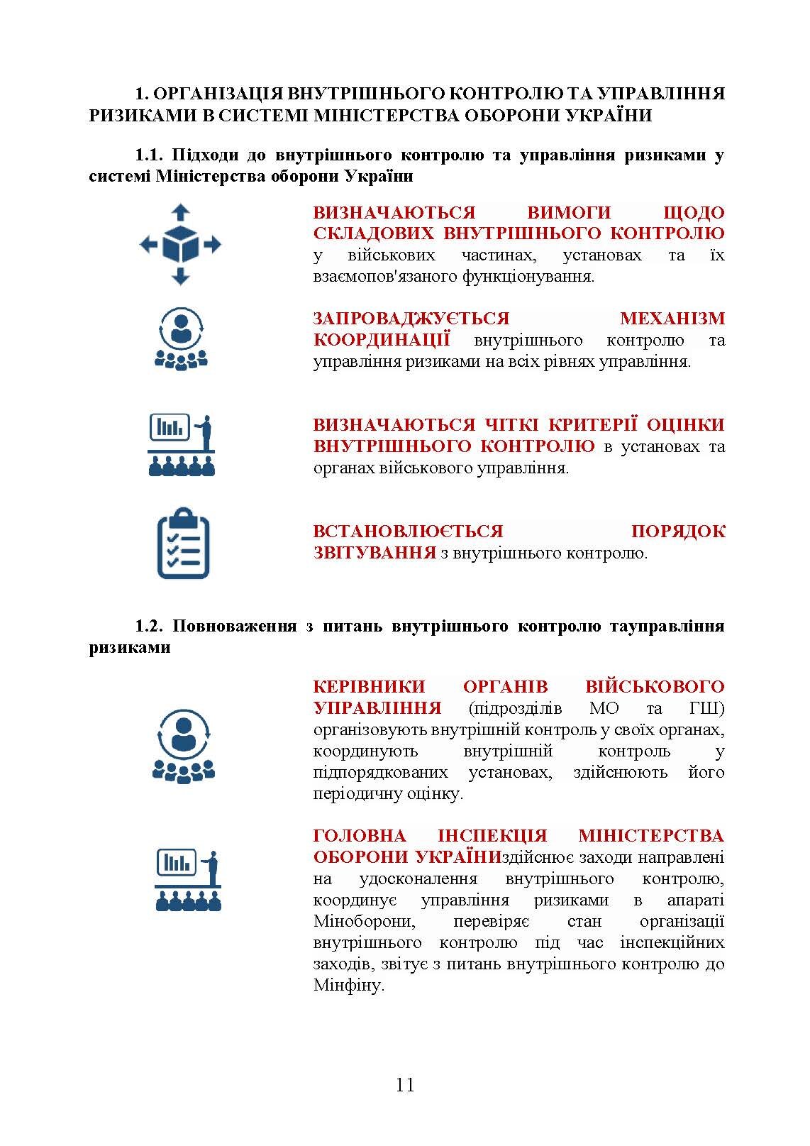 Організація внутрішнього контролю та управління ризиками в обороні України. Методичний посібник. . 